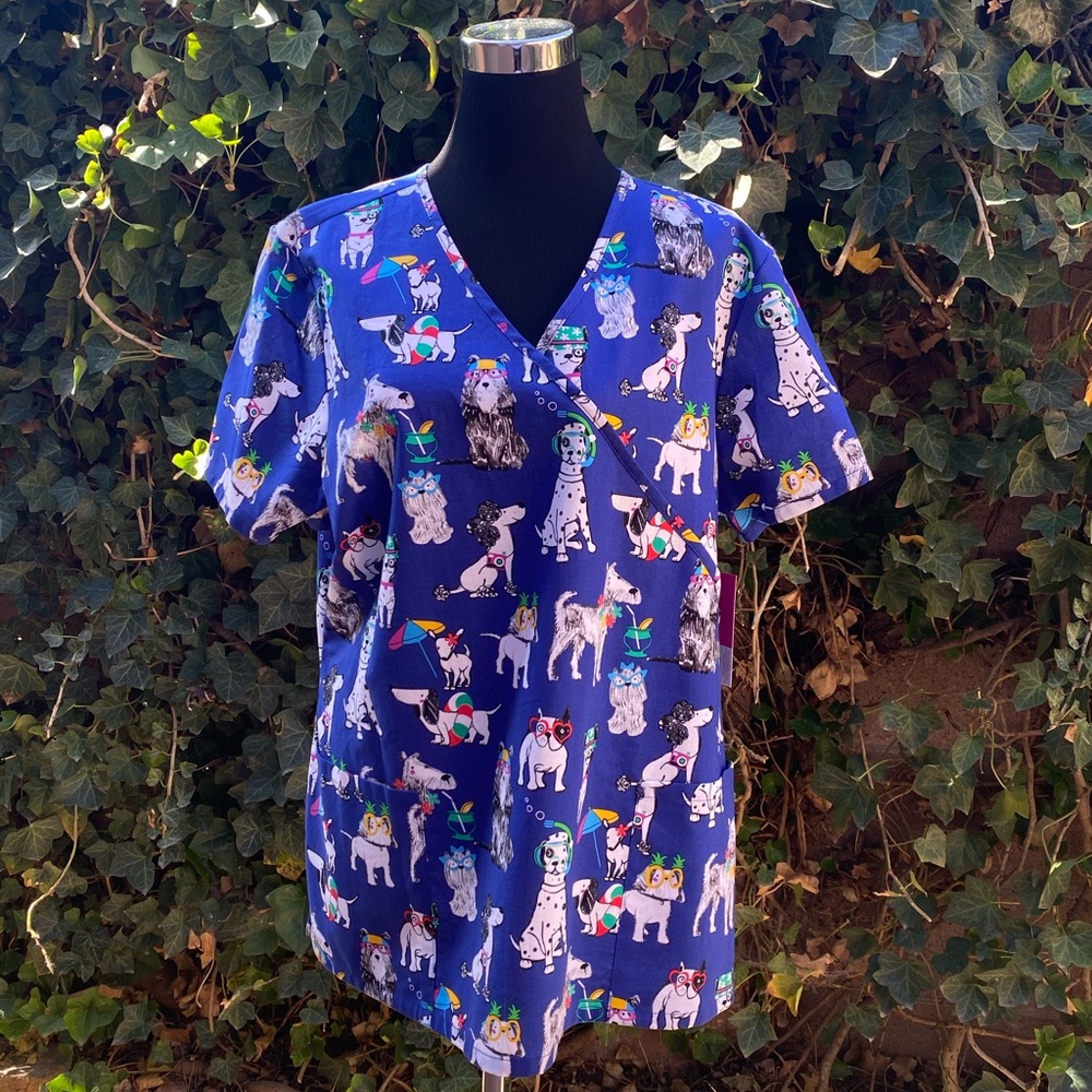 Scrubstar Scrub Top XL NWT Dog Groomer Nurse Beach